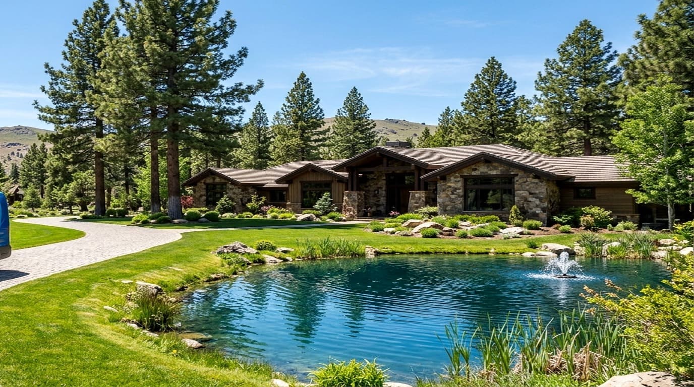 Alpine estate leak detection among pine trees in Galena Forest, Reno NV