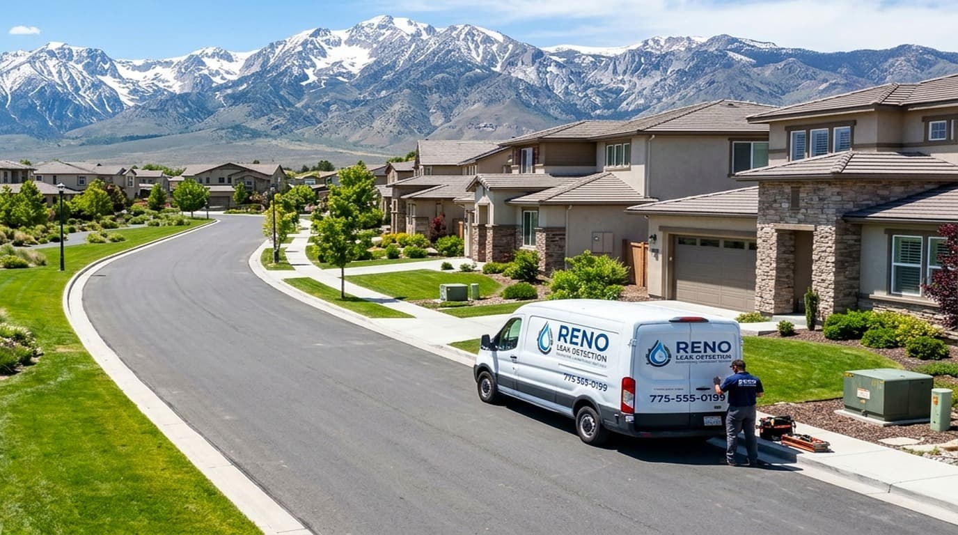 Residential leak detection service van serving homes in Sparks, NV